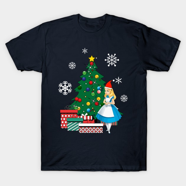 Alice In Wonderland Around The Christmas Tree T-Shirt by Nova5